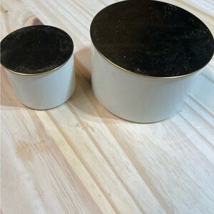 Ikea Gold & Cream Metal Containers